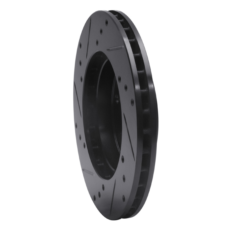 Acura CL Brake Rotor (1) - Front Right - R1 Concepts - Drilled & Slotted - Black - `98-`02